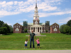 18 years later I was the cicerone. In front of the Miller Library, Colby College